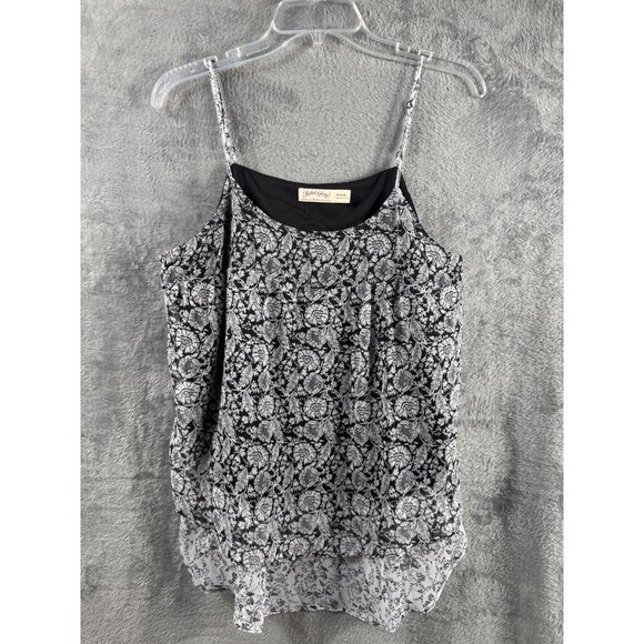 Faded Glory Tops - Faded Glory Womens Floral Black & White Sleeveless Chiffon Tank Top M (8-10)